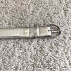 J. Crew Factory Silver Mirror Belt M